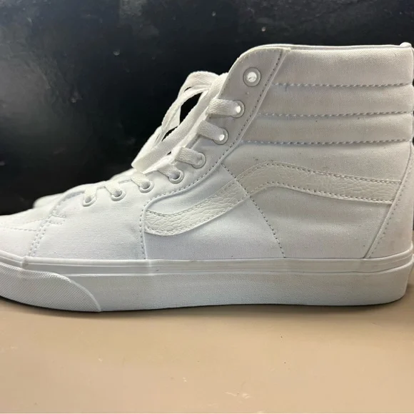 New without Box Men’s Vans Sk8-Hi True White White Canvas Sneakers Size Men 12. - Picture 2 of 9